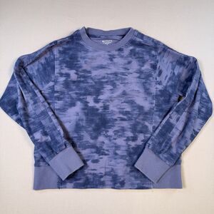 Athleta Womens Blue Camo Crewneck Sweatshirt, Size Small